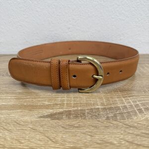 Coach Cowhide Leather Belt SMALL Approx 26 - 28 Waist British Tan Brass Buckle